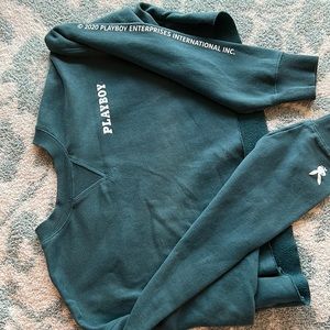 Cropped playboy sweater